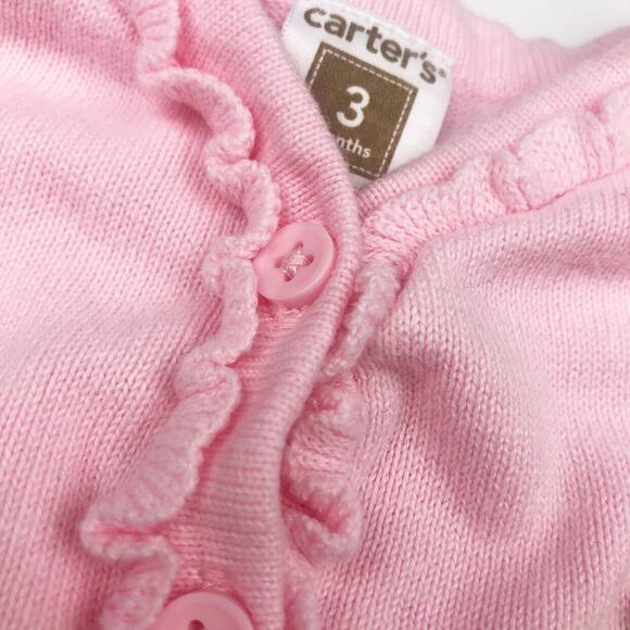 Carters Embroidered Dog Cardigan Sweater Size 3 Months - Picture 5 of 7